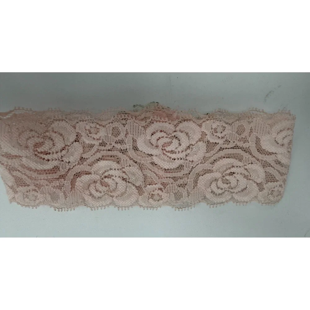 Bridal Wedding Garter Blush Pink Lace Pearl Rhinestone Crystal Beaded Bride Pink